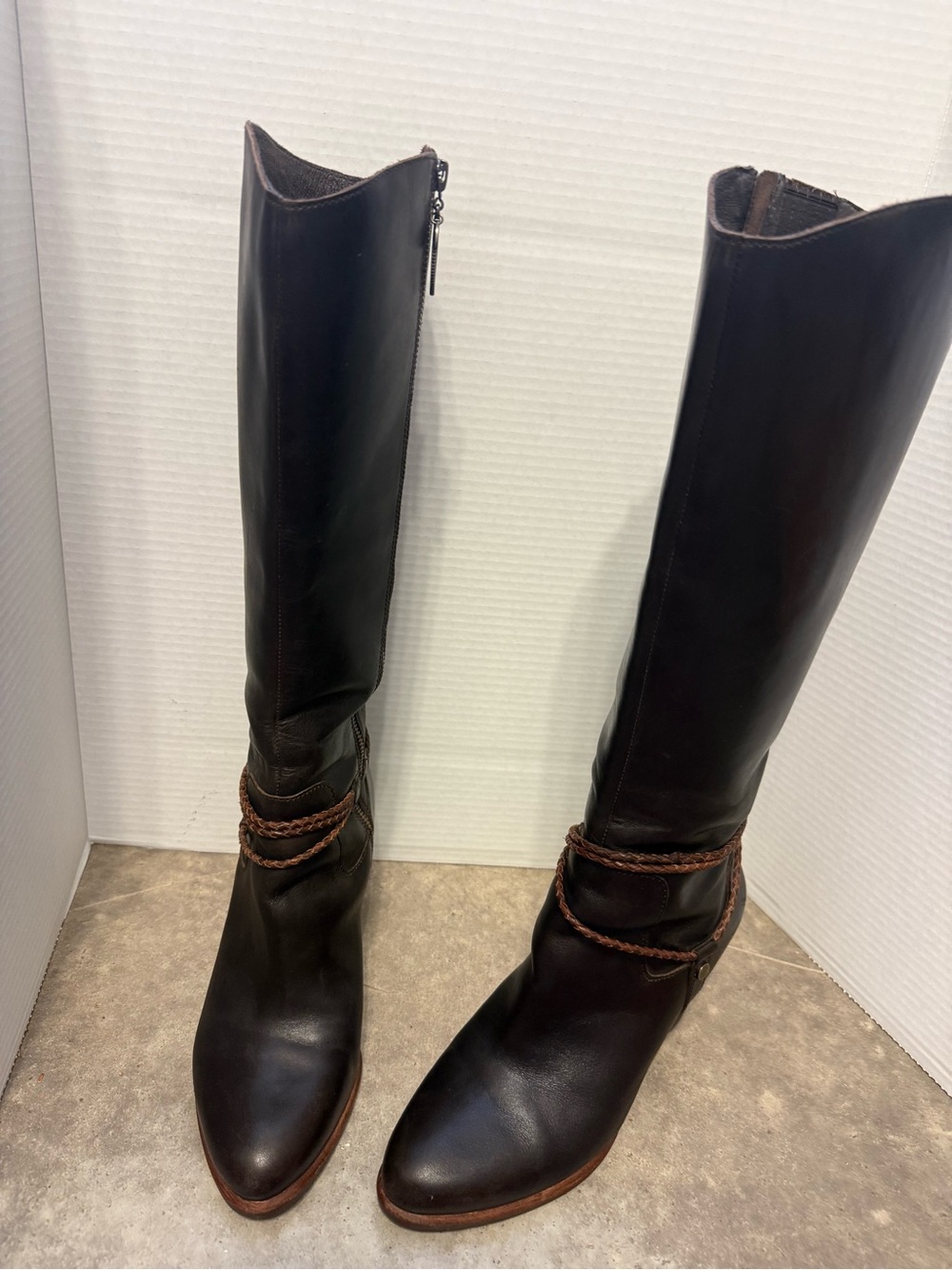 Ugg Brienne Tall Brown Leather Riding Boots Sz 10